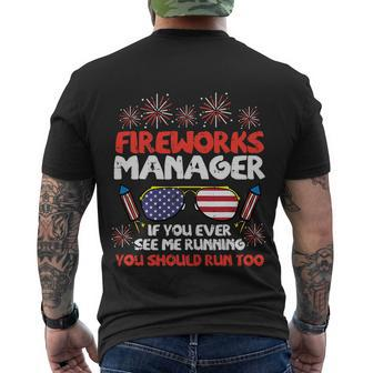 Fireworks Director Run Fourth Of July 4Th Men's T-shirt Back Print - Thegiftio UK