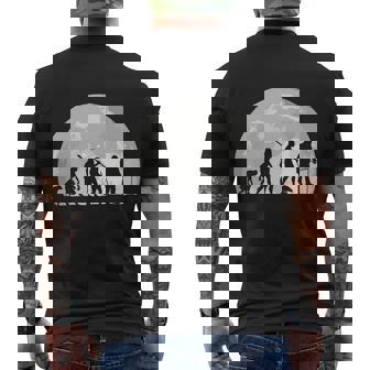 Fisherman Human Evolution Moon Vintage Ice Fishing Men's T-shirt Back Print - Thegiftio