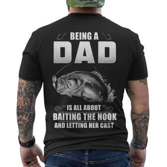 Fishing Dad - Baiting The Hook Men's Crewneck Short Sleeve Back Print T-shirt - Seseable