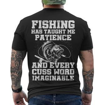 Fishing Has Taught Me Patience Men's Crewneck Short Sleeve Back Print T-shirt - Seseable