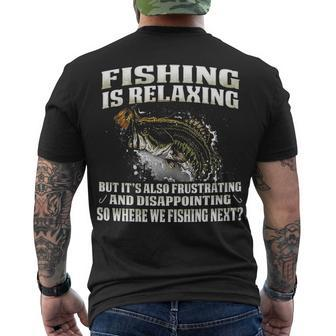 Fishing Is Relaxing Men's Crewneck Short Sleeve Back Print T-shirt - Seseable