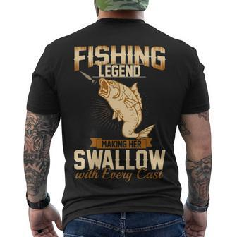 Fishing Legend - Making Her Swallow Men's Crewneck Short Sleeve Back Print T-shirt - Seseable