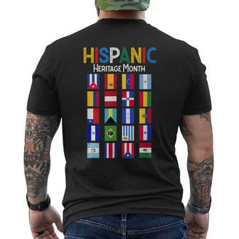 Flags National Hispanic Heritage Month All Countries Flags Men's T-shirt Back Print - Thegiftio UK