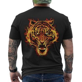 Flaming Tiger Fire T-Shirt Men's T-shirt Back Print - Thegiftio UK