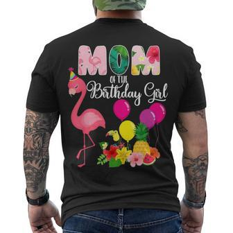 Flamingo Birthday Mom Of The Birthday Girl Flamingo Birthday Men's T-shirt Back Print - Thegiftio UK