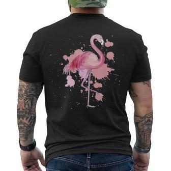 Flamingo Watercolor Art 2 Men's T-shirt Back Print - Thegiftio UK