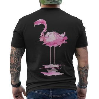 Flamingo Watercolor Art 3 Men's T-shirt Back Print - Thegiftio UK
