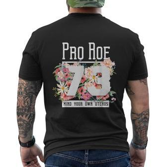 Floral Pro Choice 1973 Womens Rights Pro Roe Protect Men's Crewneck Short Sleeve Back Print T-shirt - Monsterry DE