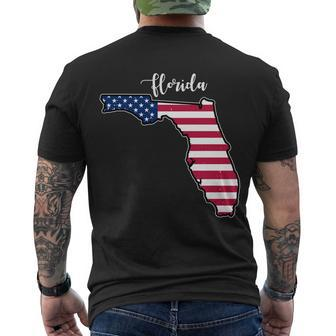 Florida United States Map Men's T-shirt Back Print - Thegiftio UK
