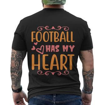 Football Has My Heart Halloween Quote Men's Crewneck Short Sleeve Back Print T-shirt - Monsterry CA
