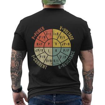 Formula Wheel Electrical Engineering Electricity Ohms Law Men's Crewneck Short Sleeve Back Print T-shirt - Monsterry