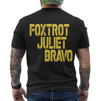 Foxtrot Juliet Bravo Tshirt Men's Crewneck Short Sleeve Back Print T-shirt - Monsterry