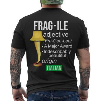 Fragile Adjective Origin Italian A Major Award Men's Crewneck Short Sleeve Back Print T-shirt - Monsterry