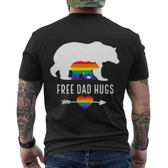 Free Dad Hugs Proud Lgbt Dad Gay Lesbian Dad Proud Lgbt Dad Gift Men's Crewneck Short Sleeve Back Print T-shirt - Monsterry UK
