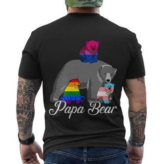 Free Dad Hugs Proud Papa Bear Lgbt Gay Pride Lgbtq Funny Gift Men's Crewneck Short Sleeve Back Print T-shirt - Monsterry