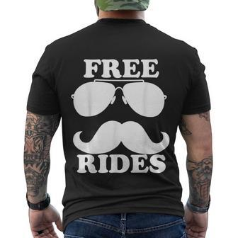 Free Rides Mustache Sunglasses Free Mustache Rides Men's T-shirt Back Print - Thegiftio UK