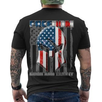 Freedom Come And Take It Gladiator Us Flag Men's Crewneck Short Sleeve Back Print T-shirt - Monsterry