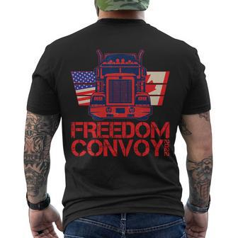 Freedom Convoy 2022 Usa Canada Truckers Men's Crewneck Short Sleeve Back Print T-shirt - Monsterry DE