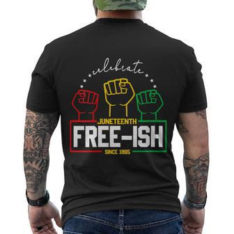 Freeish Since 1865 With Pan African Flag For Juneteenth Men's T-shirt Back Print - Thegiftio UK