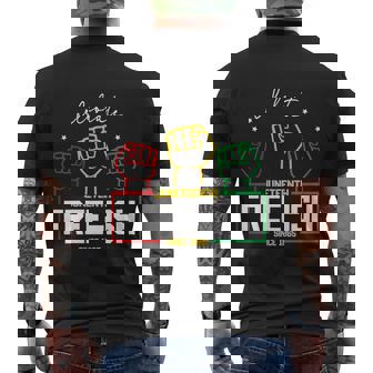 Freeish Since 1865 With Pan African Flag For Juneteenth Men's T-shirt Back Print - Thegiftio UK
