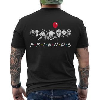 Friends Halloween Horror Tshirt Men's Crewneck Short Sleeve Back Print T-shirt - Monsterry