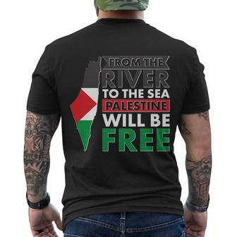 From The River To The Sea Palestine Will Be Free Tshirt Men's Crewneck Short Sleeve Back Print T-shirt - Monsterry