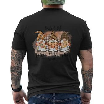 Fueled By Coffee Pumpkin Spice Thanksgiving Quote Men's Crewneck Short Sleeve Back Print T-shirt - Monsterry DE