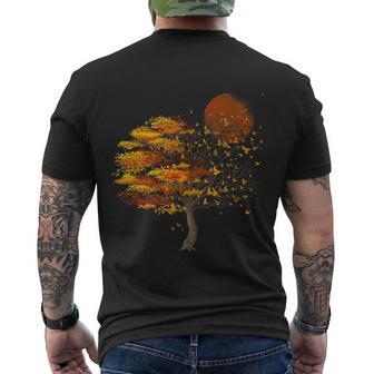 Full Moon Flock Of Birds Tree Outdoor Wildlife Nature Forest Men's T-shirt Back Print - Thegiftio