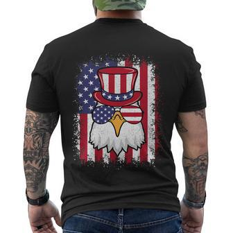 Funny 4Th Of July American Flag Patriotic Eagle Usa Men's Crewneck Short Sleeve Back Print T-shirt - Monsterry