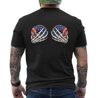 Funny 4Th Of July Skeleton Patriotic Men's Crewneck Short Sleeve Back Print T-shirt - Monsterry UK