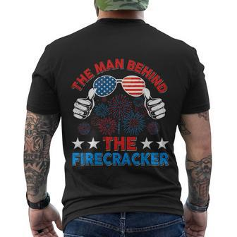 Funny 4Th Of July The Man Behind The Firecracker Patriotic Gift Men's Crewneck Short Sleeve Back Print T-shirt - Monsterry UK