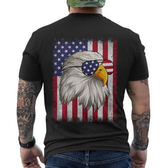 Funny 4Th Of July Usa Flag American Patriotic Eagle V2 Men's Crewneck Short Sleeve Back Print T-shirt - Monsterry