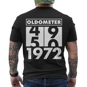 Funny 50Th Birthday Oldometer Made In 1972 Tshirt Men's Crewneck Short Sleeve Back Print T-shirt - Monsterry AU