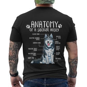 Funny Anatomy Siberian Husky Dog Lover Tshirt Men's Crewneck Short Sleeve Back Print T-shirt - Monsterry DE