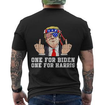 Funny Anti Biden Donald Trump Middle Finger Biden Harris America Republican Men's Crewneck Short Sleeve Back Print T-shirt - Monsterry AU