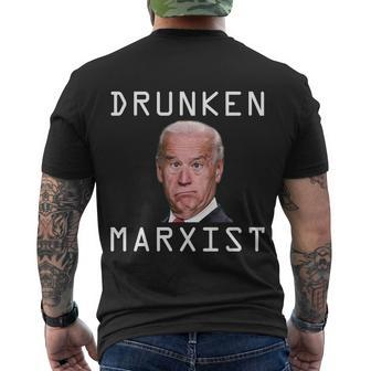 Funny Anti Biden Drunken Marxist Joe Biden Men's Crewneck Short Sleeve Back Print T-shirt - Monsterry DE