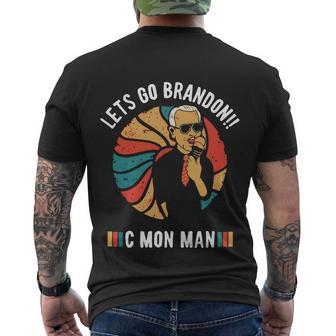 Funny Anti Biden Fjb Lets Go Brandon Fjb Chant Parody Racing Fans Fjb Funn Men's Crewneck Short Sleeve Back Print T-shirt - Monsterry CA