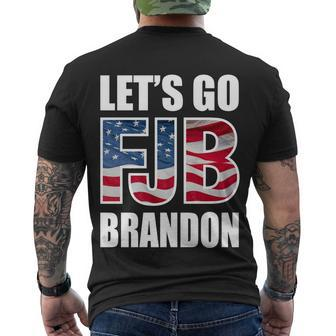 Funny Anti Biden Fjb Lets Go Brandon Fjb Flag Image Apparel Men's Crewneck Short Sleeve Back Print T-shirt - Monsterry AU
