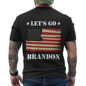 Funny Anti Biden Fjb Lets Go Brandon Let Go Brandon American Flag Republic Men's Crewneck Short Sleeve Back Print T-shirt - Monsterry