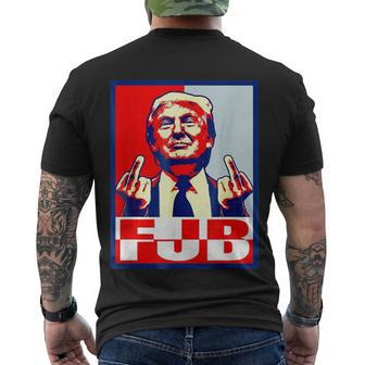 Funny Anti Biden Fjb Trump Middle Finger Men's Crewneck Short Sleeve Back Print T-shirt - Monsterry UK