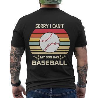 Funny Baseball Mom Funny Baseball Son Funny Baseball Quotes Retro Baseball Men's Crewneck Short Sleeve Back Print T-shirt - Monsterry