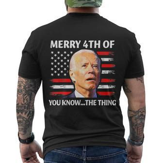 Funny Biden Confused Merry Happy 4Th Of You KnowThe Thing Men's Crewneck Short Sleeve Back Print T-shirt - Monsterry AU