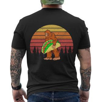 Funny Bigfoot Holding A Taco Men's Crewneck Short Sleeve Back Print T-shirt - Monsterry UK