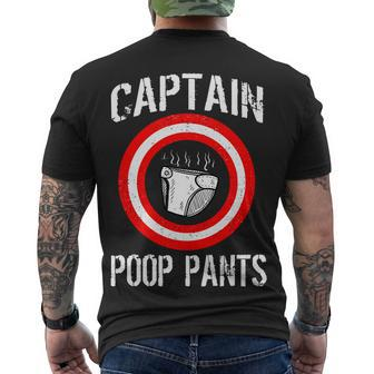 Funny Captain Poop Pants Tshirt Men's Crewneck Short Sleeve Back Print T-shirt - Monsterry AU