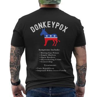 Funny Conservative Republican Anti Biden Donkeypox Men's Crewneck Short Sleeve Back Print T-shirt - Monsterry DE