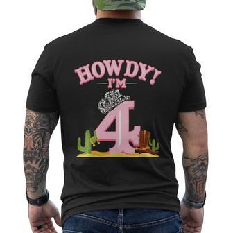 Funny Cowgirl 4Th Birthday Western Country Southern Men's Crewneck Short Sleeve Back Print T-shirt - Monsterry AU