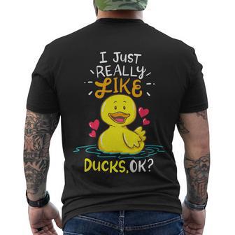 Funny Duck Ducks Rubber Gift Men's Crewneck Short Sleeve Back Print T-shirt - Monsterry UK