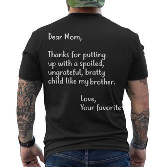 Funny Gift For Mothers Dear Mom Brother Men's Crewneck Short Sleeve Back Print T-shirt - Monsterry