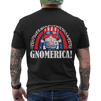 Funny Gnomerica Patriotic Gnome American Flag 4Th Of July Gift Men's Crewneck Short Sleeve Back Print T-shirt - Monsterry AU