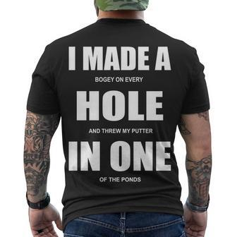 Funny Golf Hole In One Tshirt Men's Crewneck Short Sleeve Back Print T-shirt - Monsterry